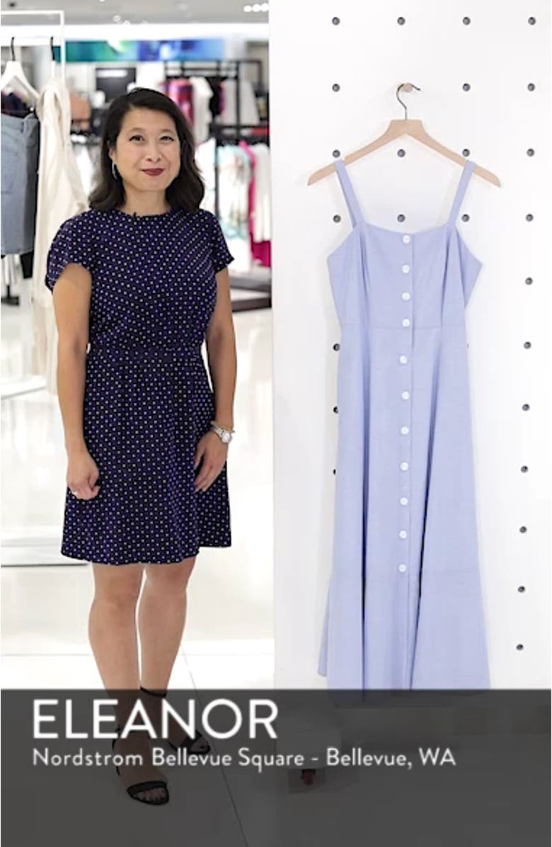 Button Front Chambray Cotton Dress, sales video thumbnail