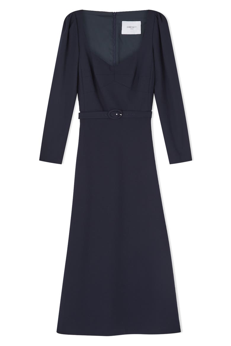 Katerina Long Sleeve Crepe Dress, Alternate, color, BLU-NAVY