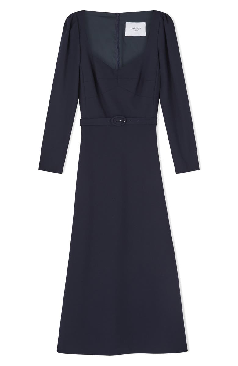 LK Bennett Katerina Long Sleeve Crepe Dress, Alternate, color, Blu-Navy