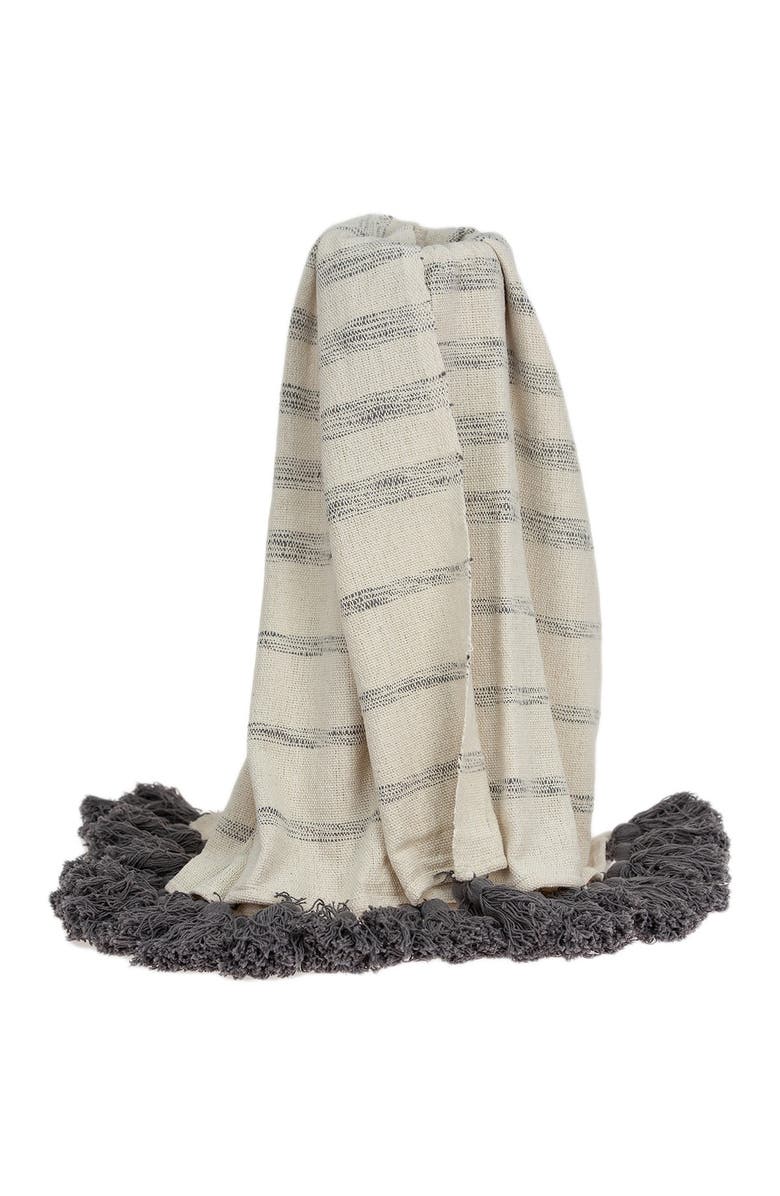 PARKLAND COLLECTION Seema Transitional Multicolored Handloomed 52" x 67" Cotton Throw Blanket, Main, color, Multi