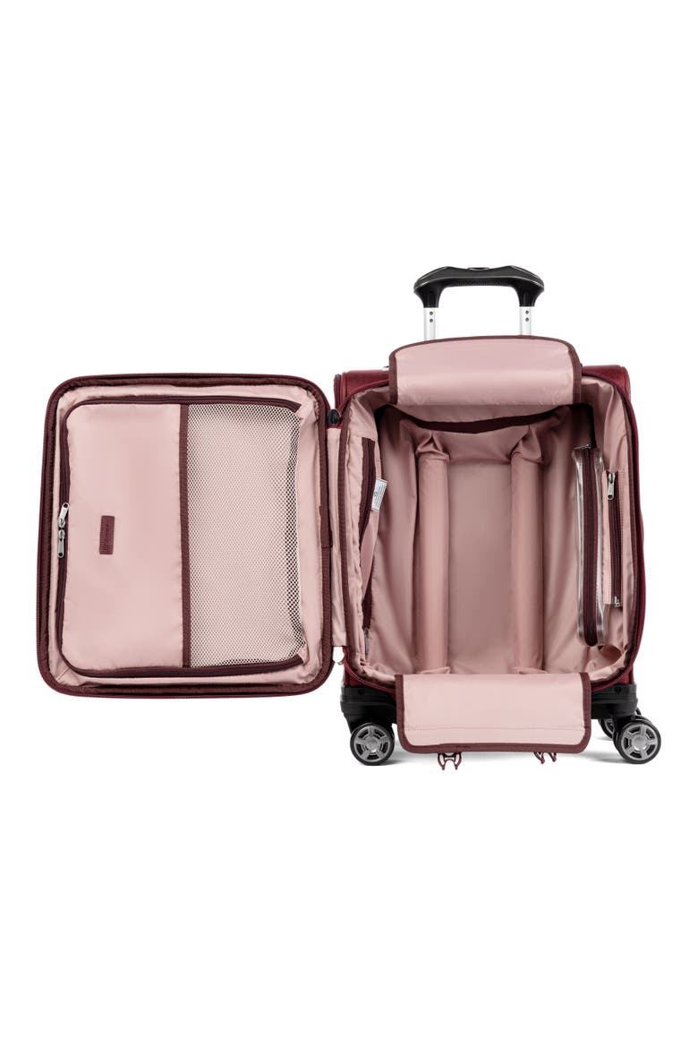 Platinum Elite Softside Expandable 19" Carry On Spinner Luggage, Alternate, color, Bordeaux Red