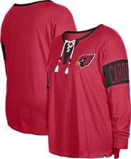 New Era Women's New Era Cardinal Arizona Cardinals Plus Size Lace-Up Notch Neck Long Sleeve T-Shirt