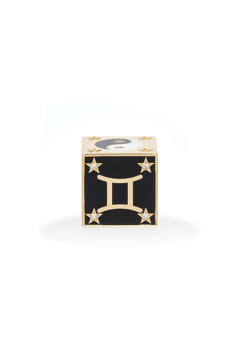Zodiac Diamond Bead Charm, Alternate, color, YELLOW GOLD GEMINI