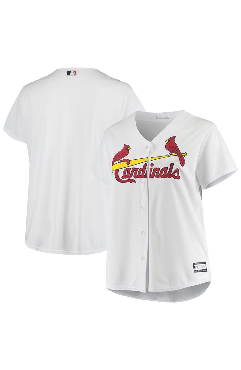 PROFILE Women's White St. Louis Cardinals Plus Size Home Replica Team Jersey, Main, color, 
