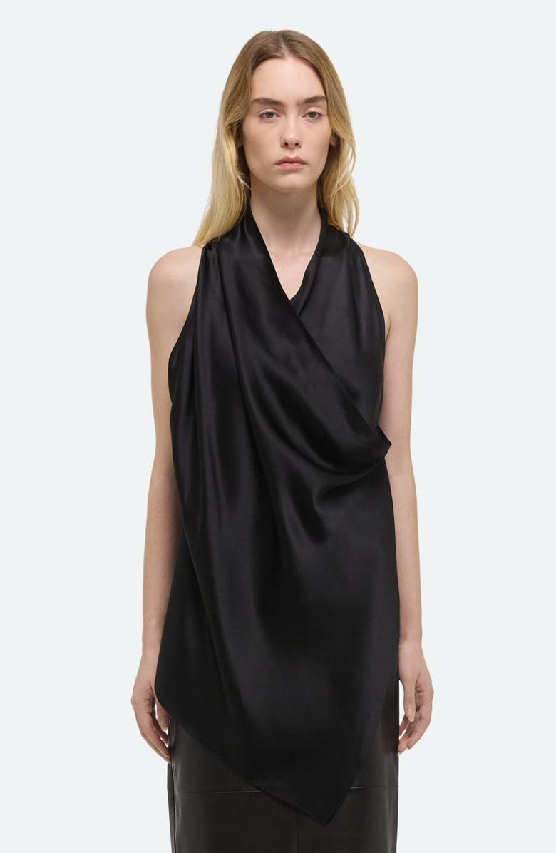 Helmut Lang Drape Sleeveless Silk Top, Alternate, color,