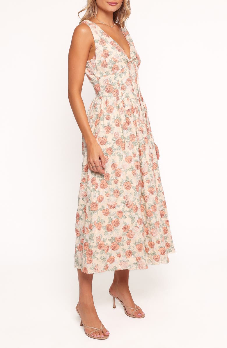 Petal & Pup Velda Floral Cotton Midi Dress, Alternate, color, Pink Floral