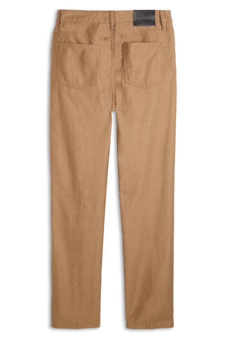 Dobby Stretch Cotton Straight Leg Pants, Alternate, color, MEDIUM BROWN