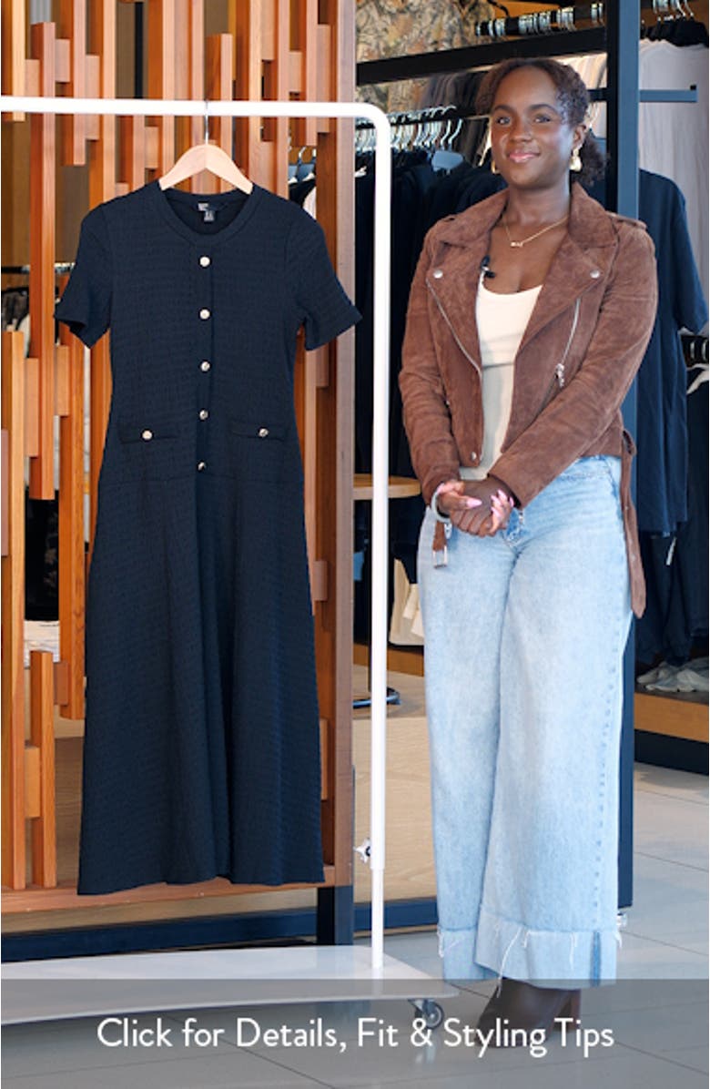 Textured Jersey Drop Waist Dress, sales video thumbnail