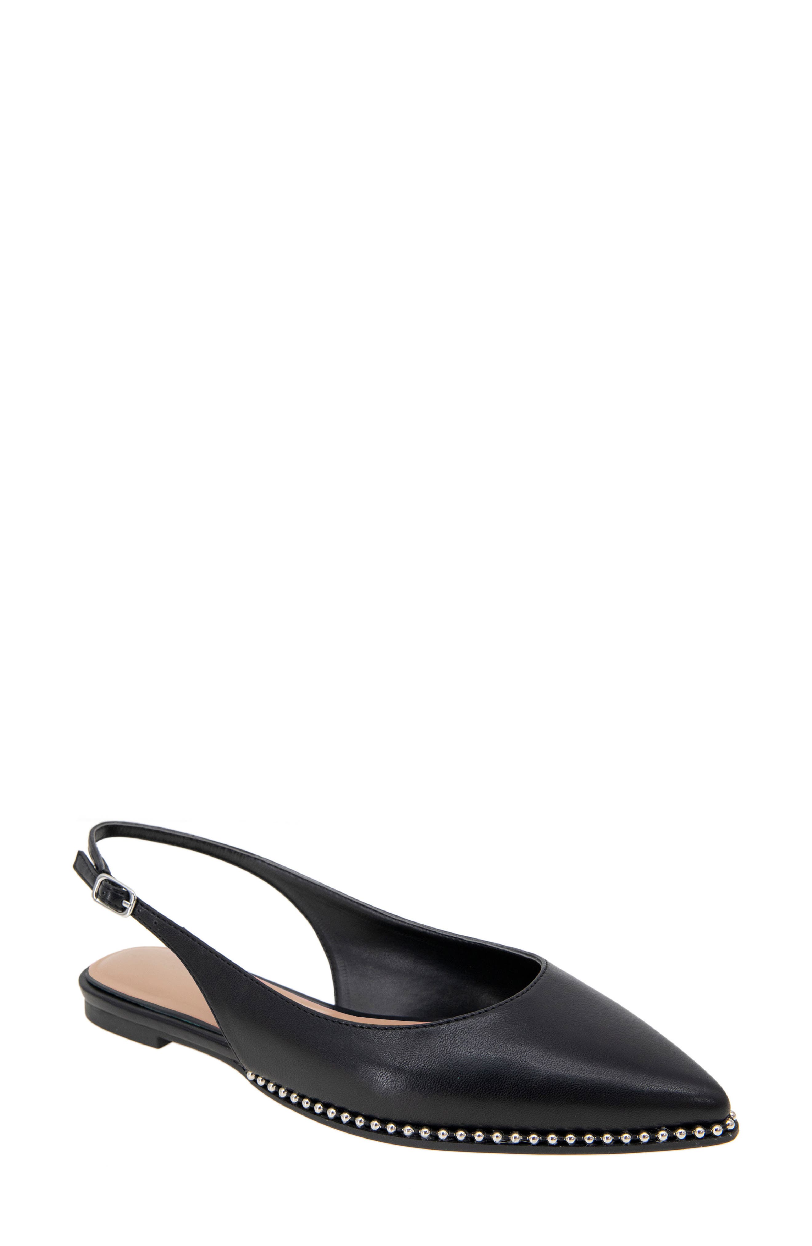 BCBGeneration Valerie Slingback Pointed Toe Flat, Main, color, Black