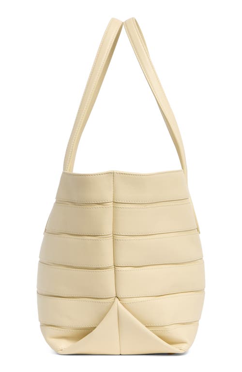 Khaite Florence Stripe Leather Tote In Cream