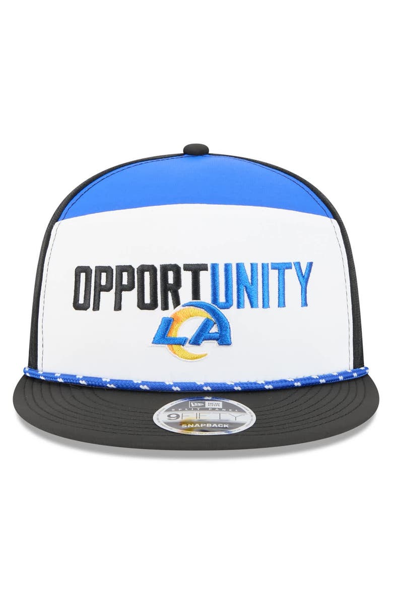 New Era Men's New Era White/Black Los Angeles Rams 2025 Inspire Change Split Panel 9FIFTY Snapback Hat, Alternate, color, White