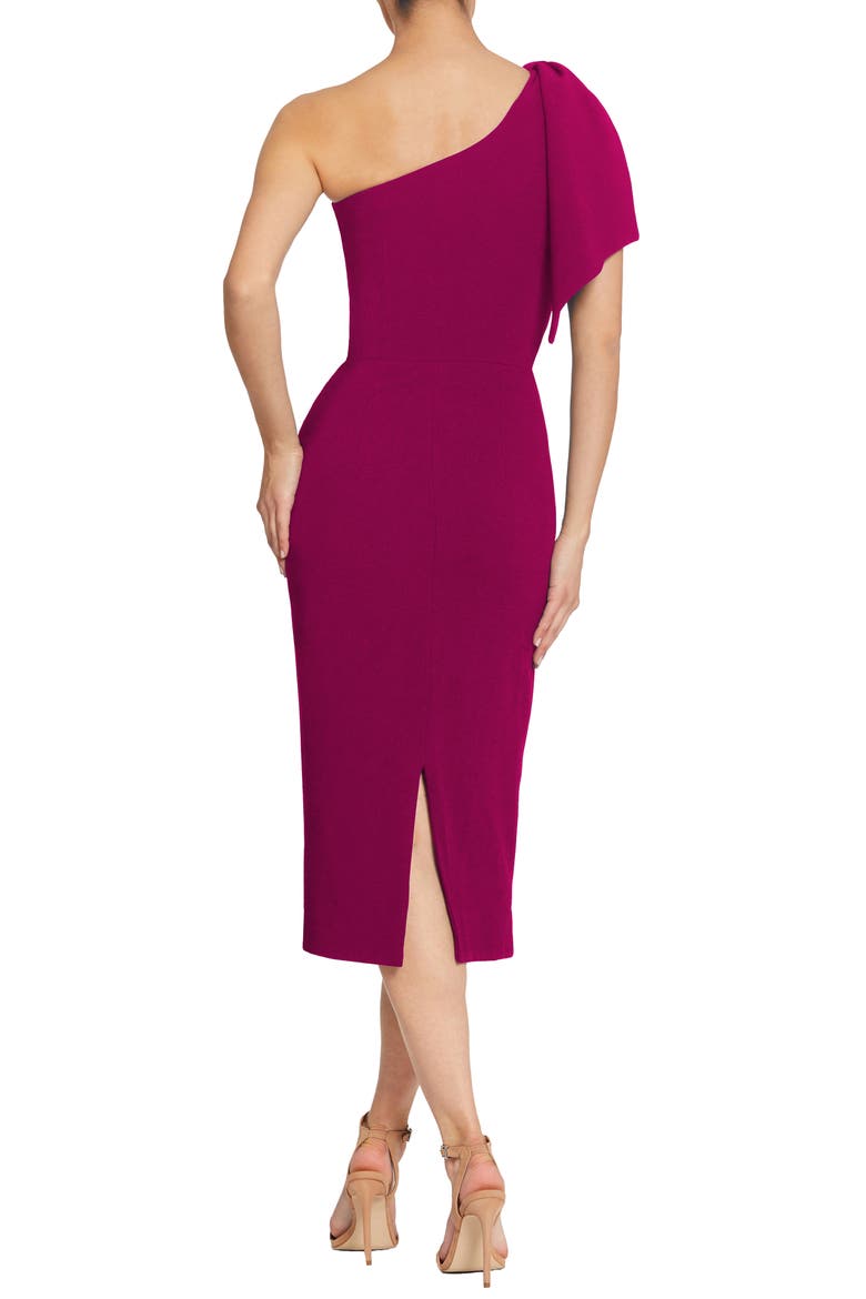 Tiffany One-Shoulder Midi Dress, Alternate, color, DARK MAGENTA