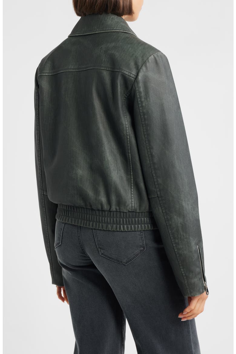 Distressed Faux Leather Jacket, Alternate, color, GREY