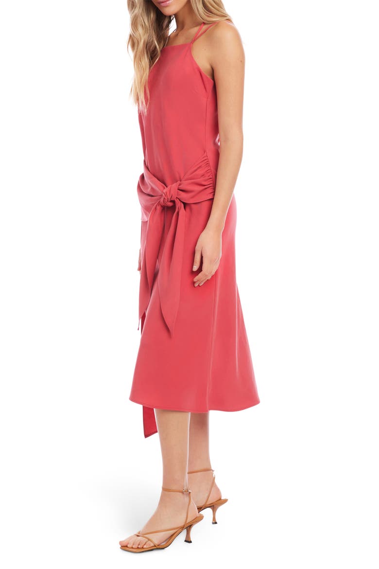 Strappy Tie Front Dress, Alternate, color, ROUGE
