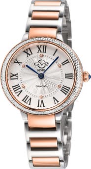 GEVRIL Rome Brillante Diamond Bracelet Watch, 36mm