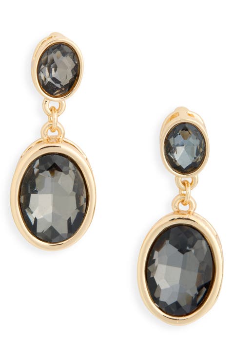 Bezel Set Crystal Drop Earrings