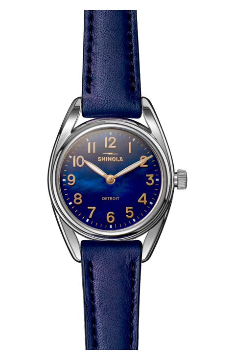 Derby Leather Strap Watch, 30.5mm