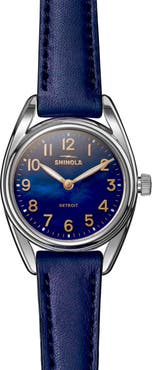 Shinola Derby Leather Strap Watch, 30.5mm