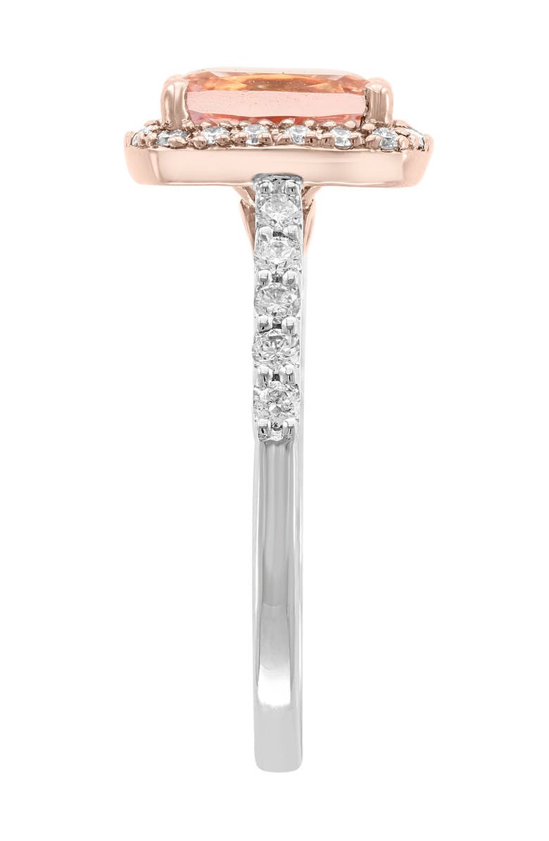 EFFY 18K White Gold Prong Set Morgantie & Pave Diamond Ring - Size 7 - 0.34 ctw, Alternate, color,