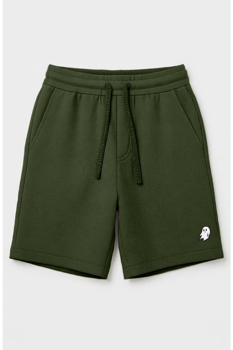 Mens Ghost Relaxed Fleece Sweat Elastic Shorts, Main, color, Mil Green