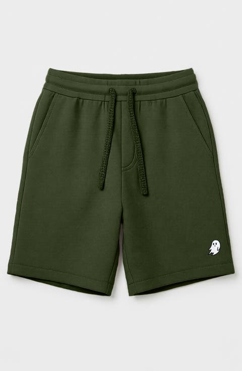 Mens Ghost Relaxed Fleece Sweat Elastic Shorts