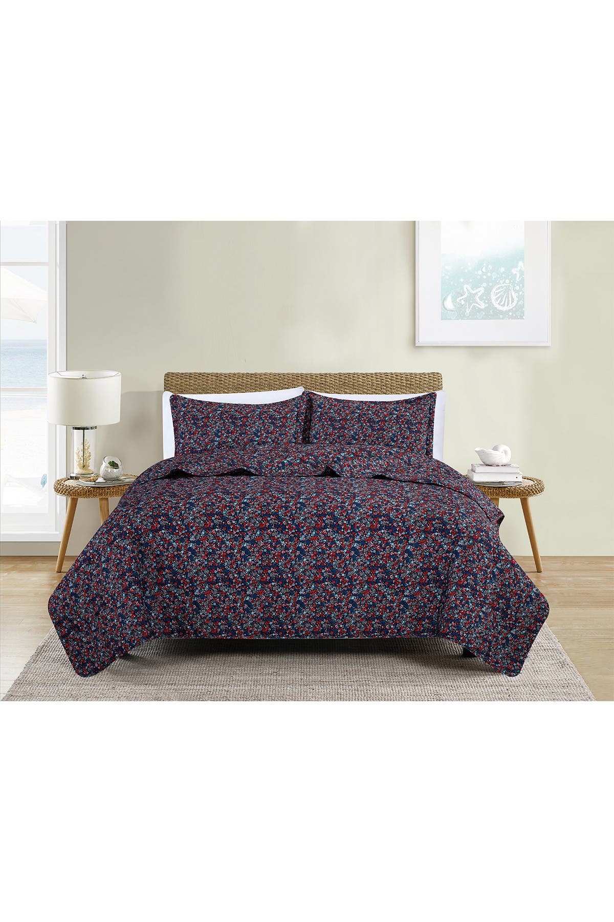 MELANGE HOME Vintage Floral Full/Queen Quilt 3-Piece Set | Nordstromrack