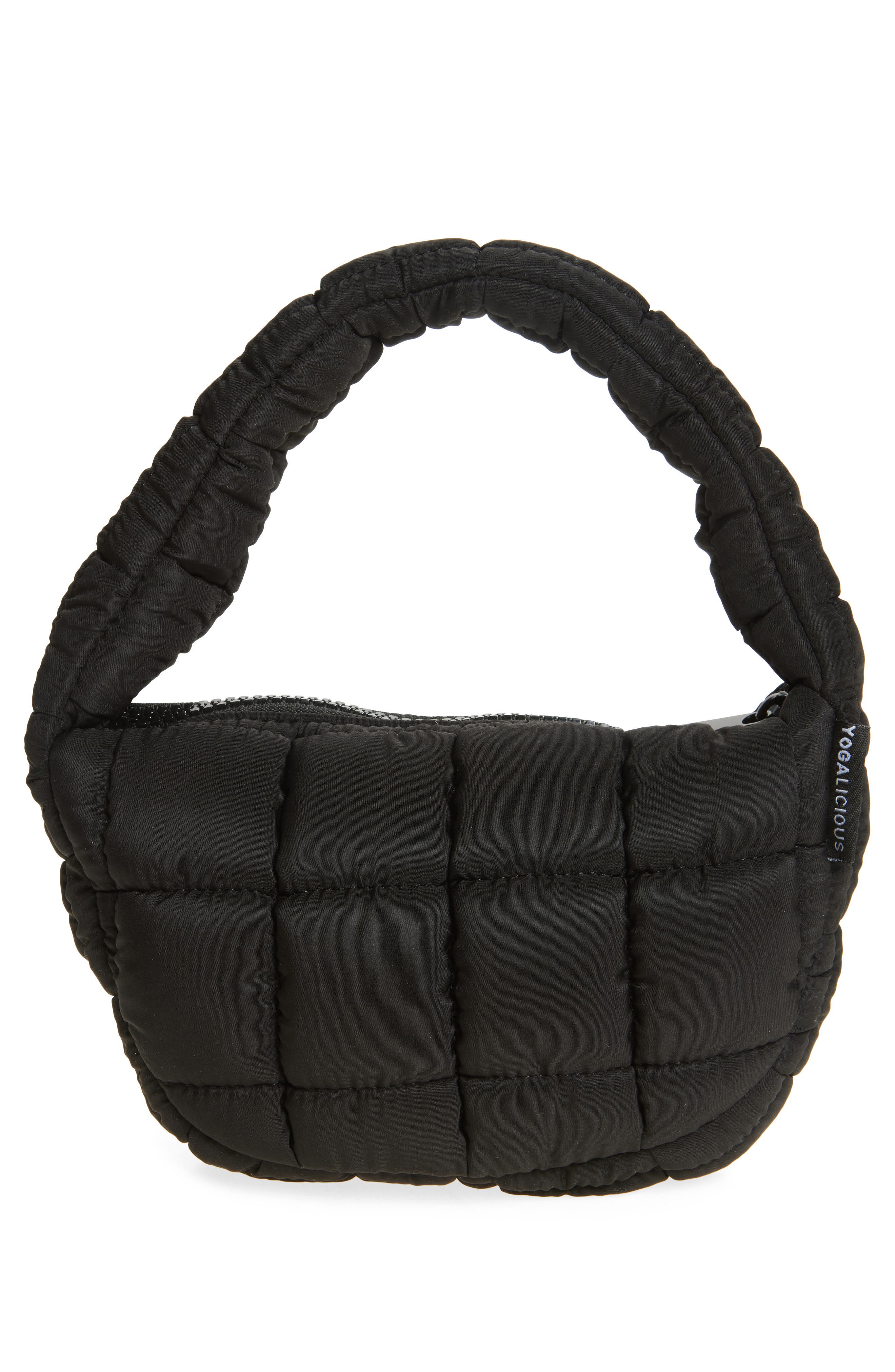 YOGALICIOUS Kids' Mini Quilted Shoulder Bag, Alternate, color, Black