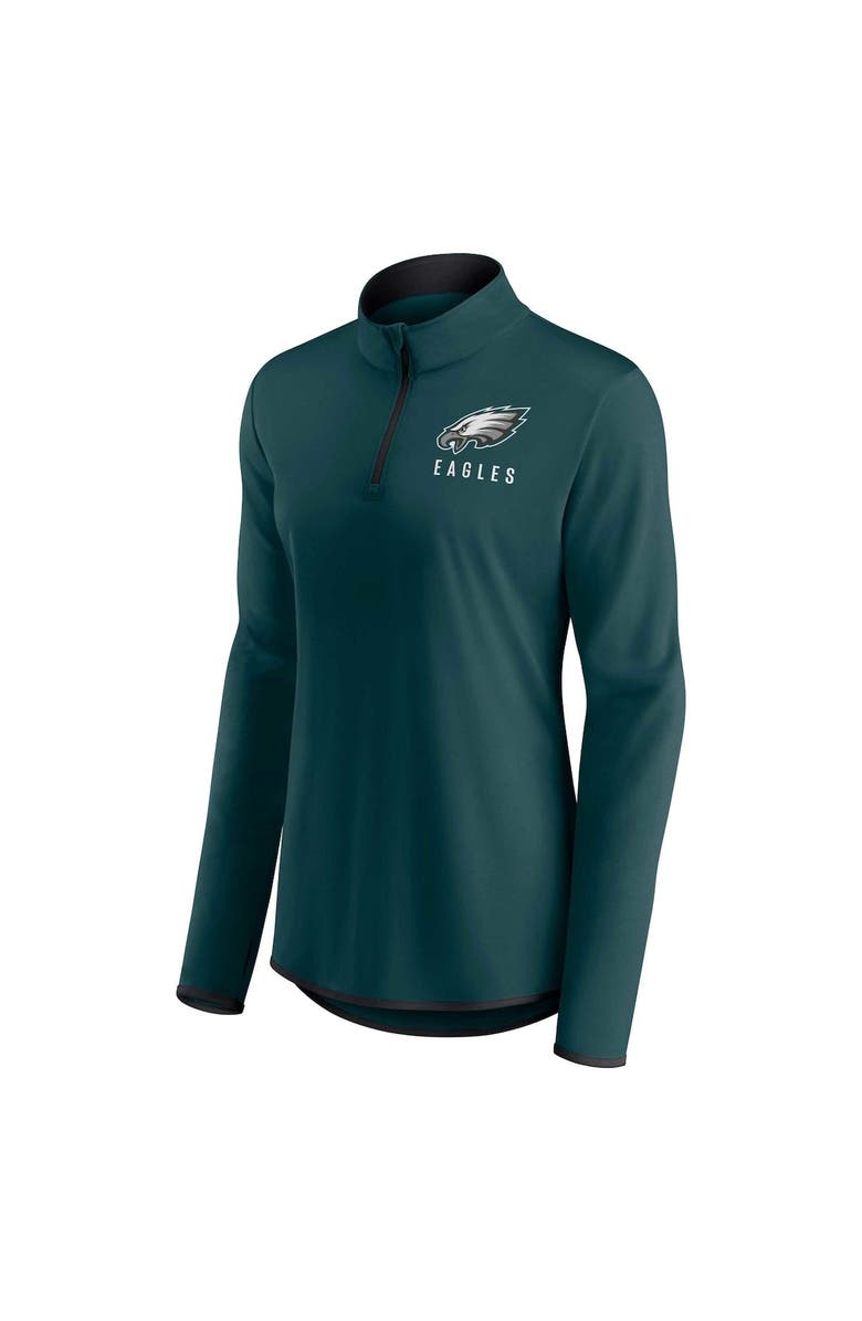 FANATICS Women's Fanatics Branded Midnight Green Philadelphia Eagles Plus Size Worth the Drive Quarter-Zip Top, Alternate, color, 