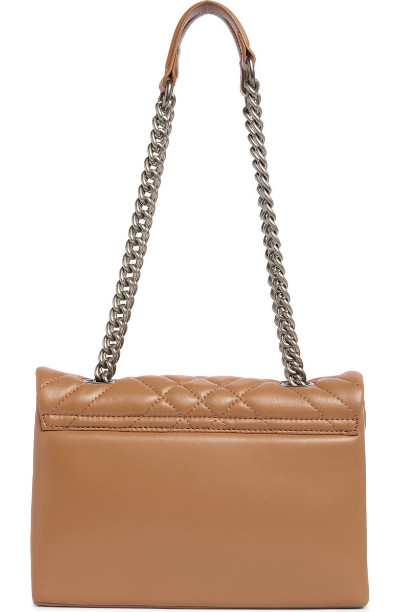 Kurt Geiger Brixton Diamond Quilted Leather Pad Lock Shoulder Bag, Alternate, color, Light/Pastel Brown