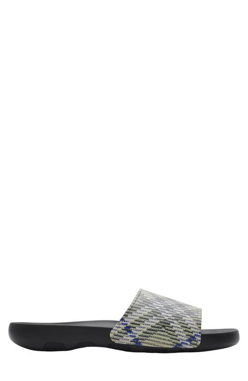 Burberry Dive Embossed Check Pool Slide Sandal In Lichen Ip Check