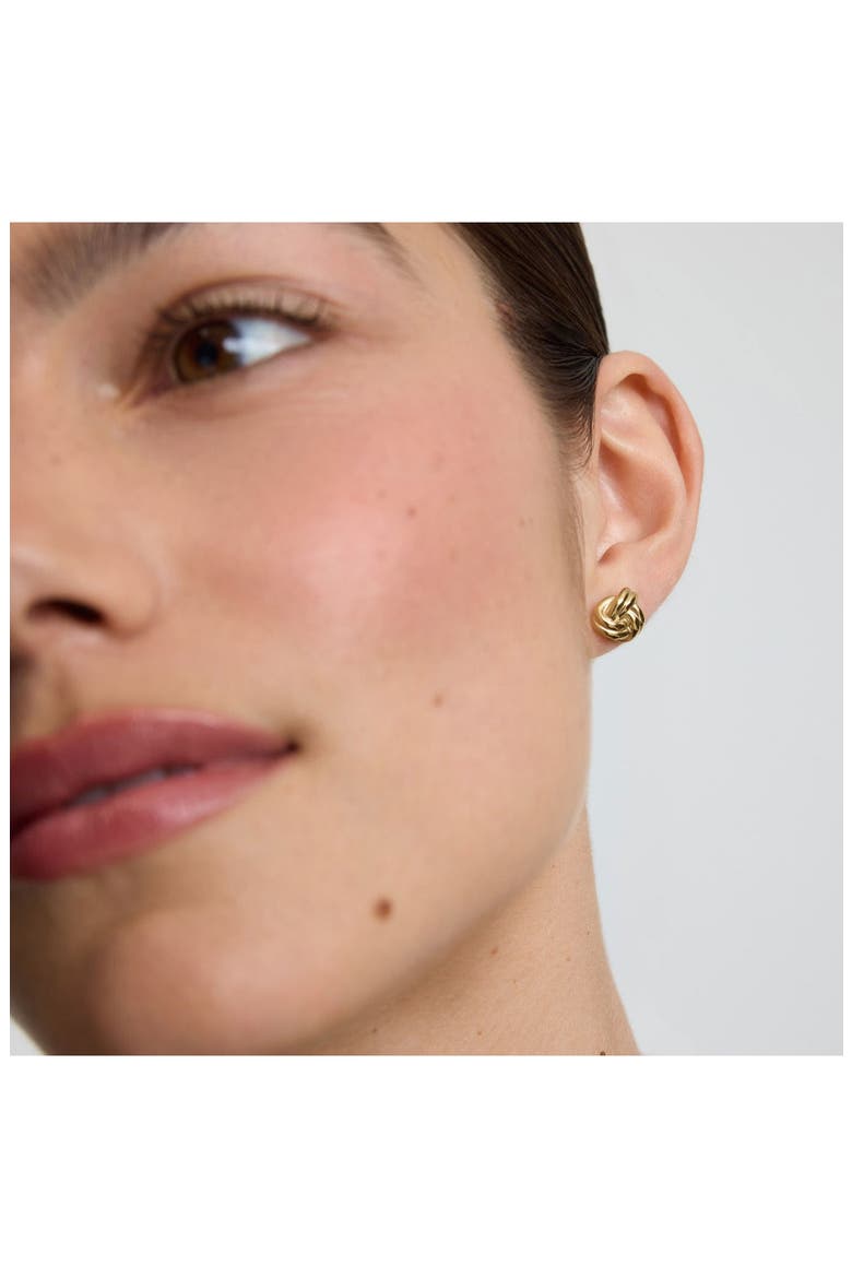 Knot Stud Earrings, Alternate, color, GOLD