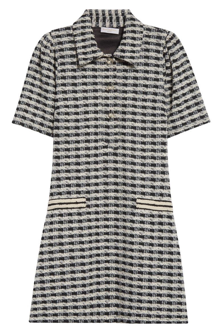 Marcella Metallic Bouclé Minidress, Alternate, color, BLACK GINGHAM