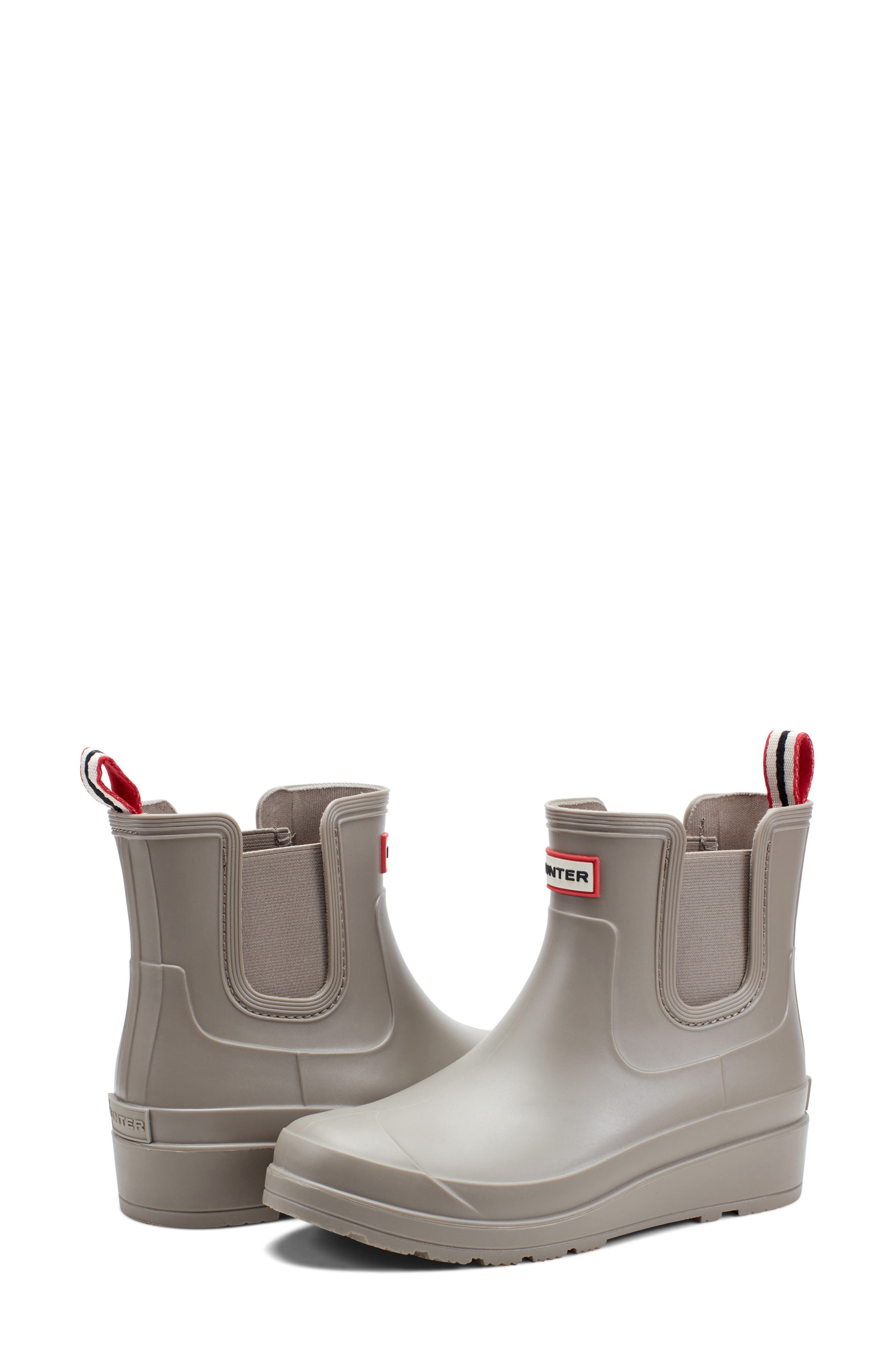 Hunter Tabitha Chelsea Waterproof Rain Boot, Alternate, color, Taupe