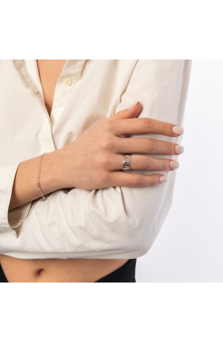 Spero London Love Heart Sterling Silver Chain Bracelet, Alternate, color, Silver