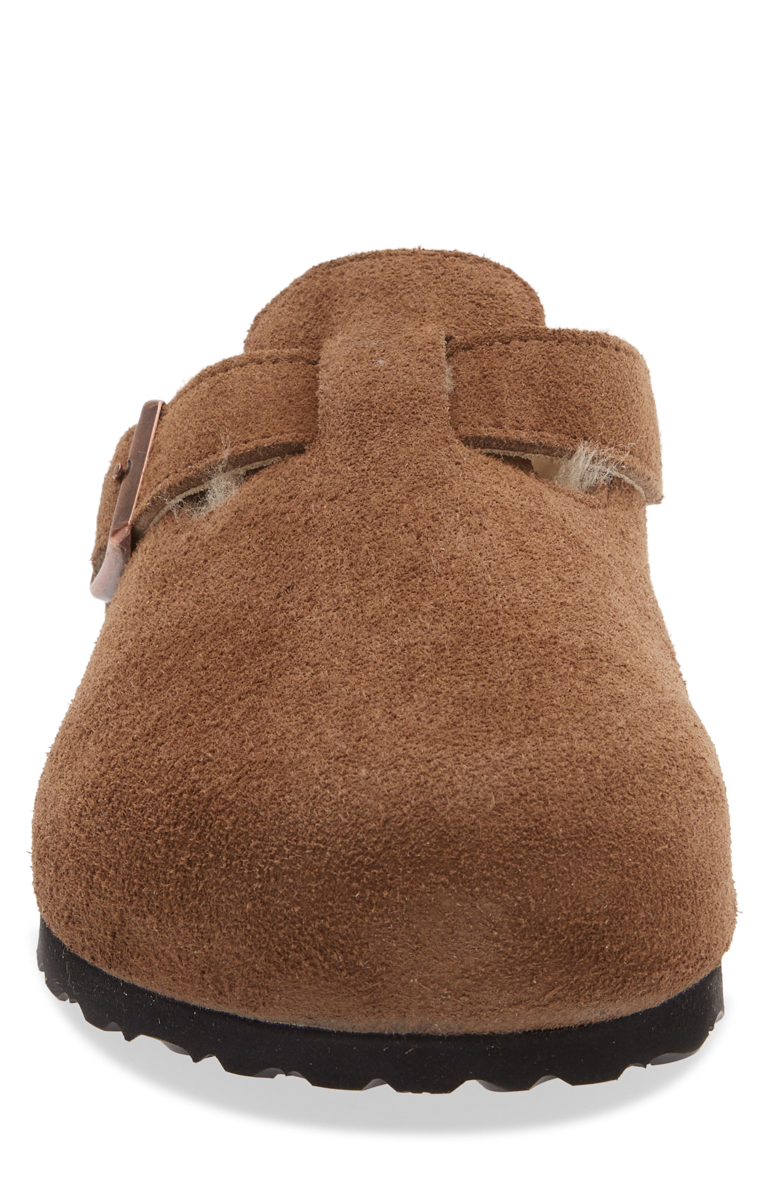 Boston Genuine Shearling Lined Clog, Alternate, color, DARK TEA/ SANDCASTLE