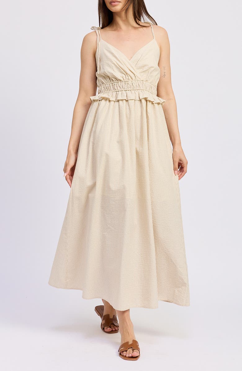 En Saison Tie Strap Empire Waist Cotton Sundress, Main, color,