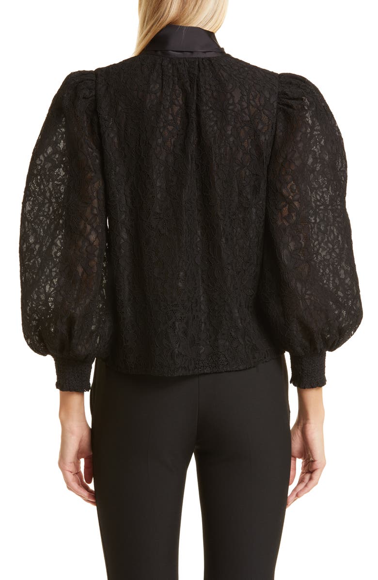 Alice + Olivia Brentley Tie Neck Lace Blouse, Alternate, color,