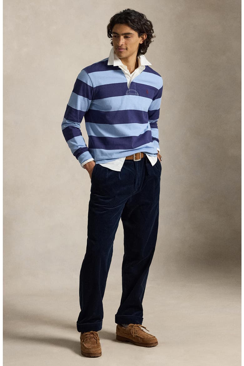 Striped Cotton Rugby Shirt, Alternate, color, BLUE MULTI