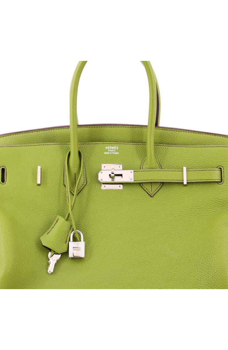Pre-Owned Hermes Birkin Handbag Verso Togo with Palladium Hardware 35, Alternate, color, Verso - Vert Anis/Raisin