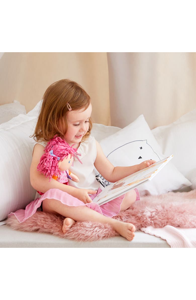 HABA Lilli-Lou 12" Soft Doll with Pink Hair in Pigtails, Blue Eyes & Embroidered Face, Machine Washable Baby Doll for Ages 18 Months+, Alternate, color, Pink Multi