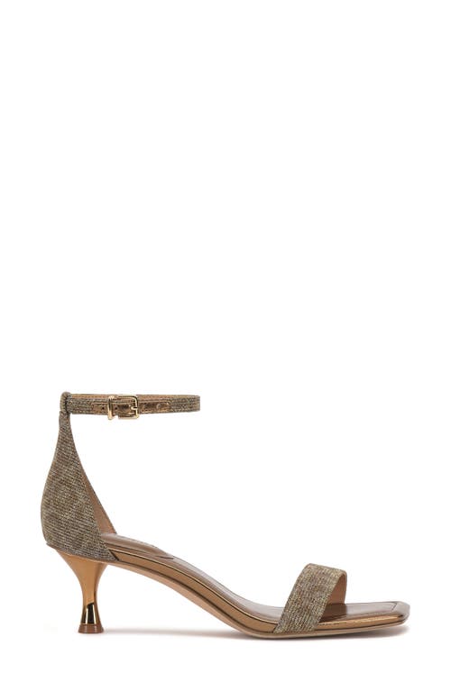 Vince Camuto Vinkely Square Toe Kitten Heel Sandal In Silver