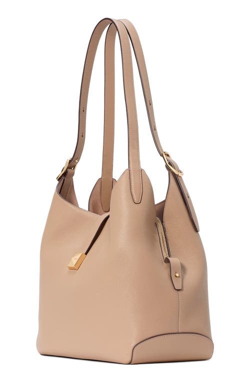 Shop Kate Spade New York Large Deco Pebbled Leather Shoulder Bag In Timeless Taupe