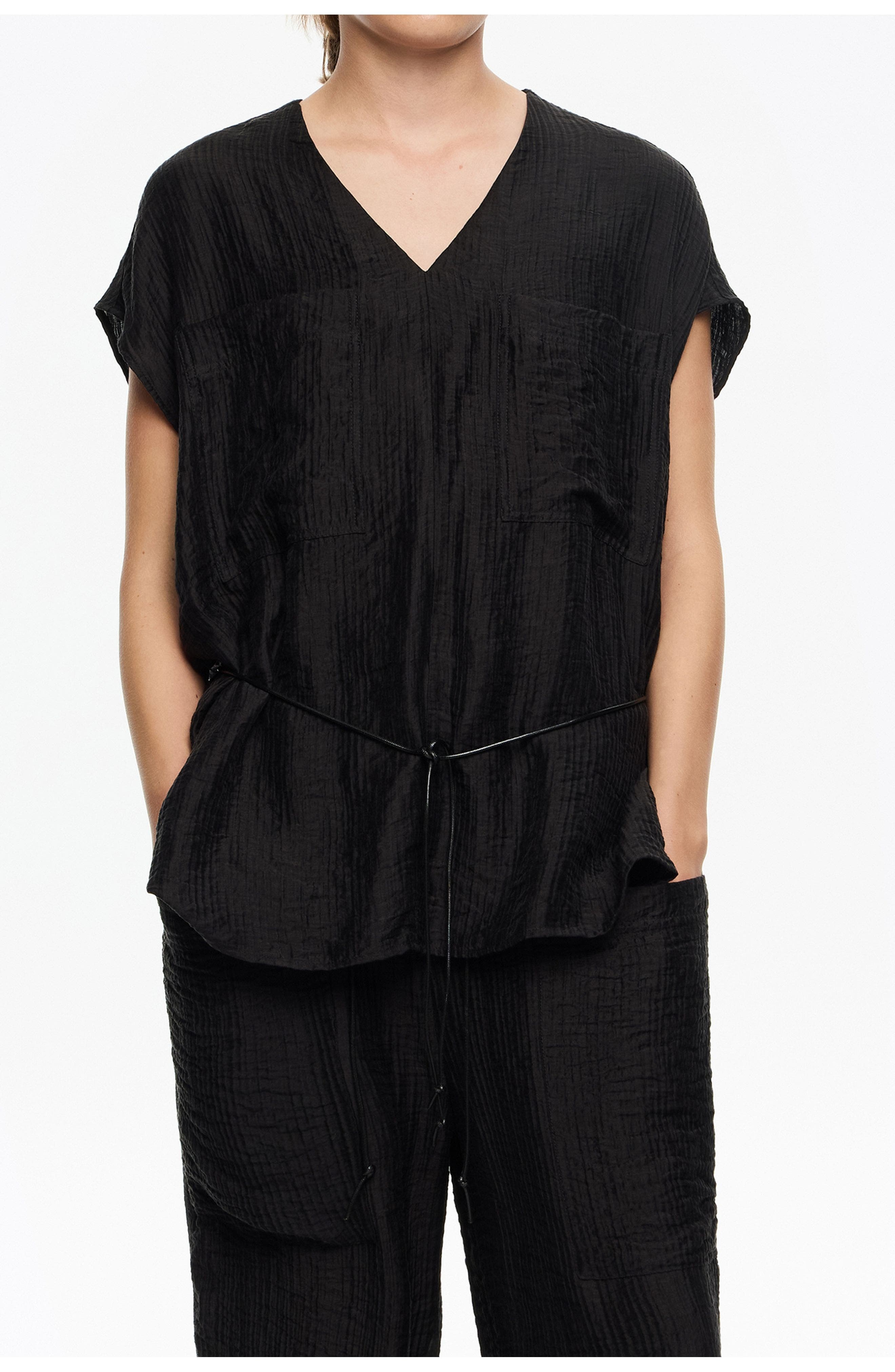Tied V-Neck Top