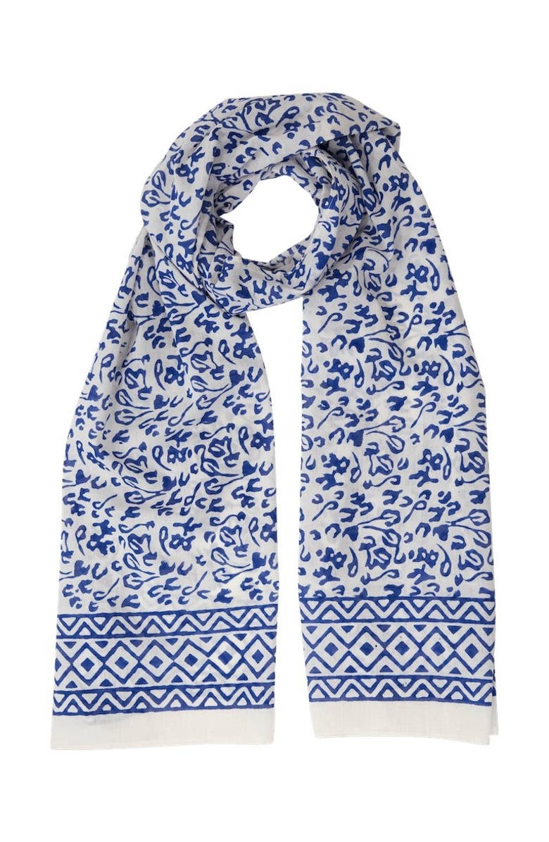 Passion Lilie Bright Blue Abstract Scarf, Alternate, color, Bright Blue Abstract Scarf