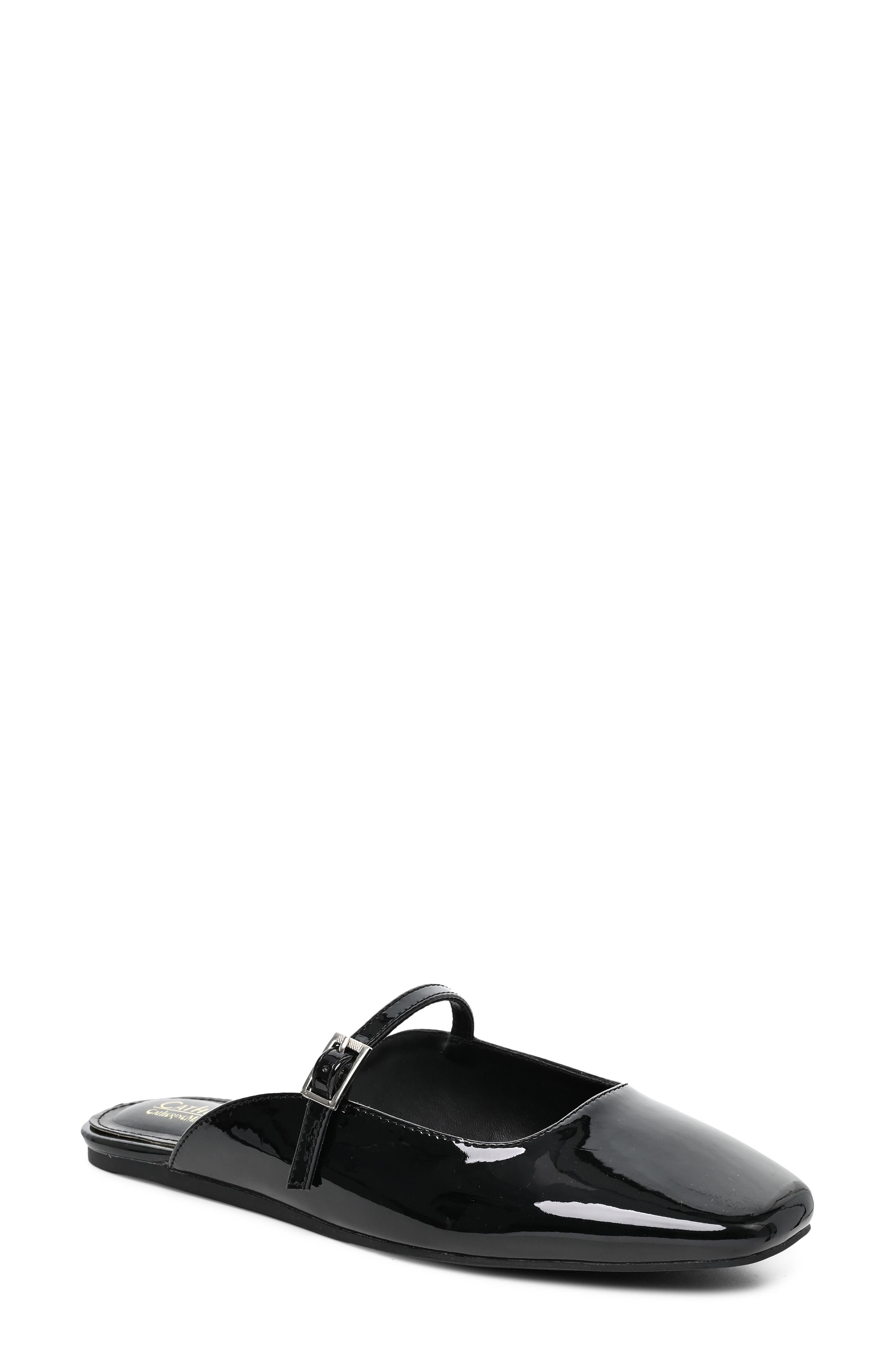 Glossy Buckle Mule