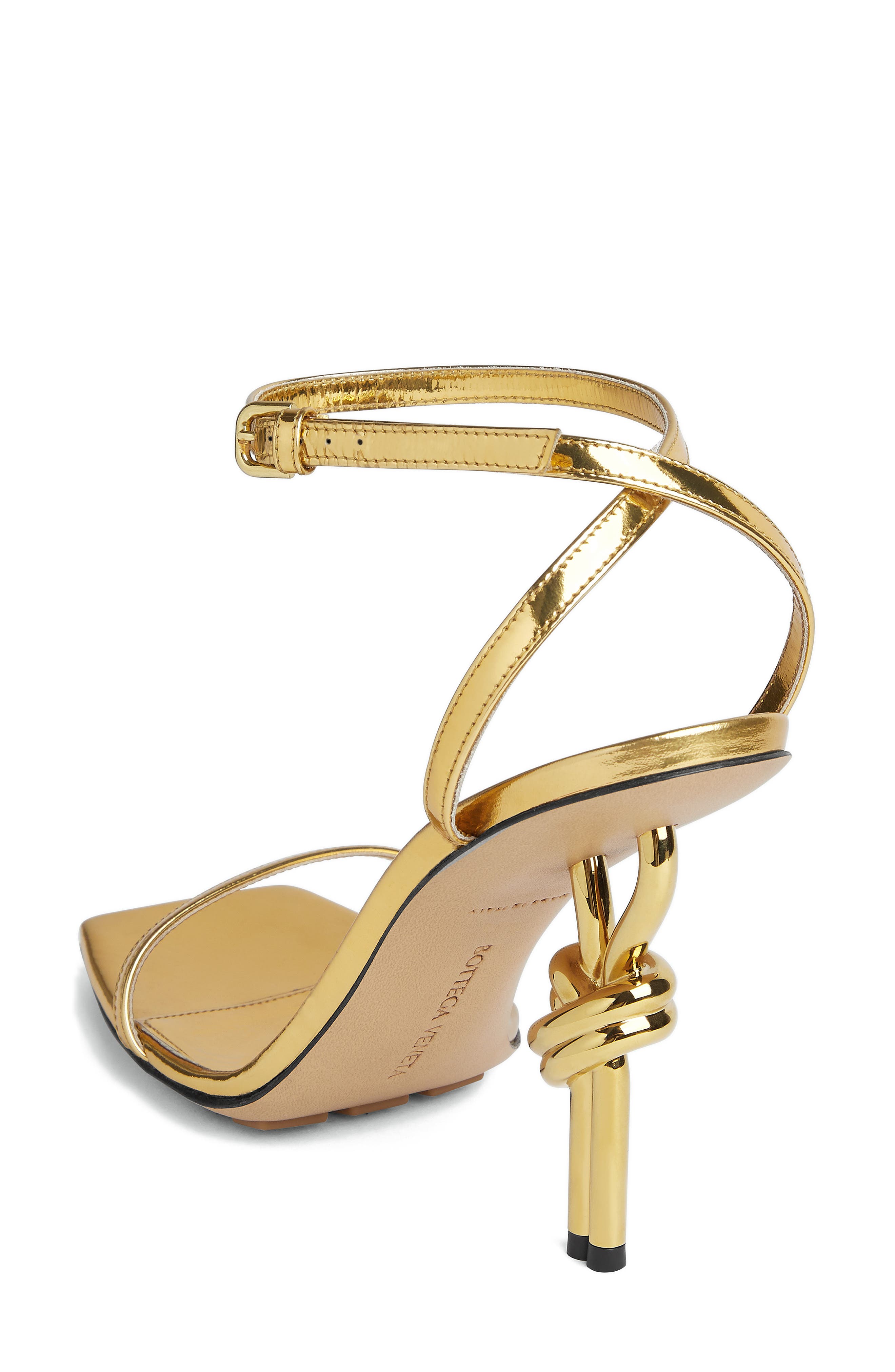 Bottega Veneta Knot Sandal, Alternate, color, Gold
