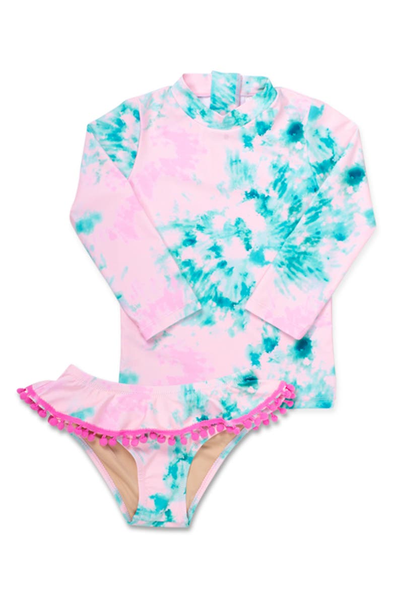 Shade Critters Preppy Tie Dye Two-Piece Rashguard Swimsuit Set, Main, color, 