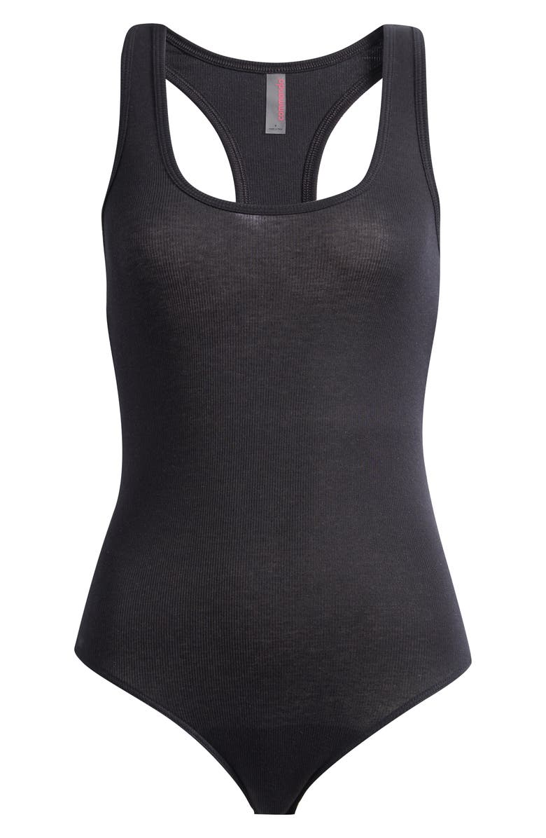 Commando RIb Racerback Bodysuit, Alternate, color, Blk-Black