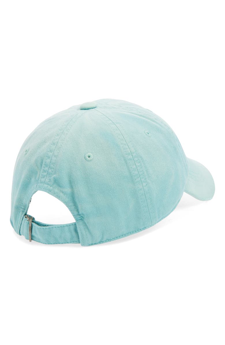 Acne Studios Cuddy Logo Stamp Sunkissed Cotton Twill Baseball Cap, Alternate, color, Mint Green