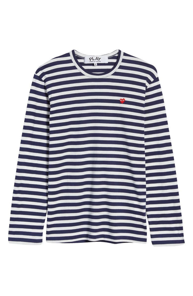 Comme des Garçons PLAY Stripe Long Sleeve Cotton T-Shirt, Alternate, color, 